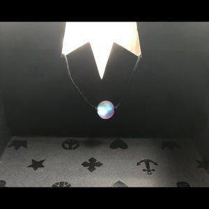 Pink mermaid glass choker. Handmade